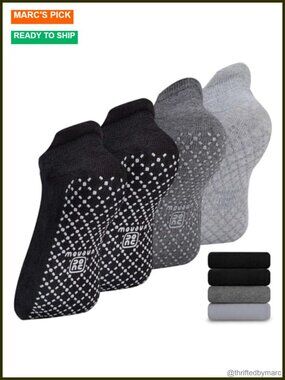 Non Slip Grip Socks with Cushion for Yoga Pilates Barre